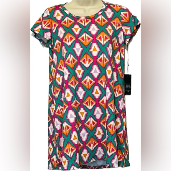 Michael Lauren Cuba T Shirt Dress, Bright Triangle Print, Women’s, Size Small - Picture 1 of 10